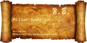 Miller Beáta névjegykártya